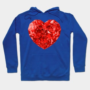 Red Heart - Love AMAZING HOT RED POLYGON Hearts Hoodie